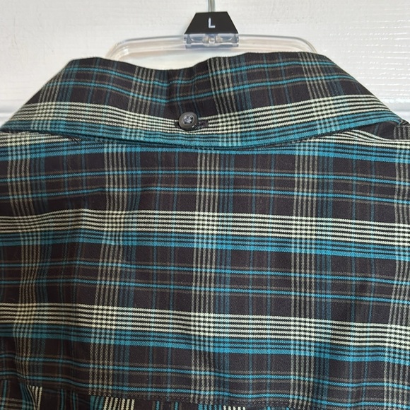 Duluth Trading Co men’s black plaid long sleeve button down shirt size large - Picture 7 of 9